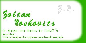 zoltan moskovits business card